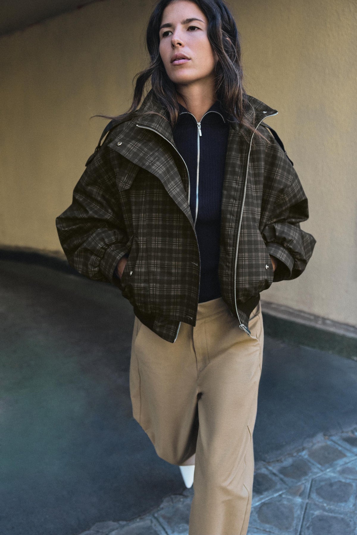 Agnes Plaid Bomber