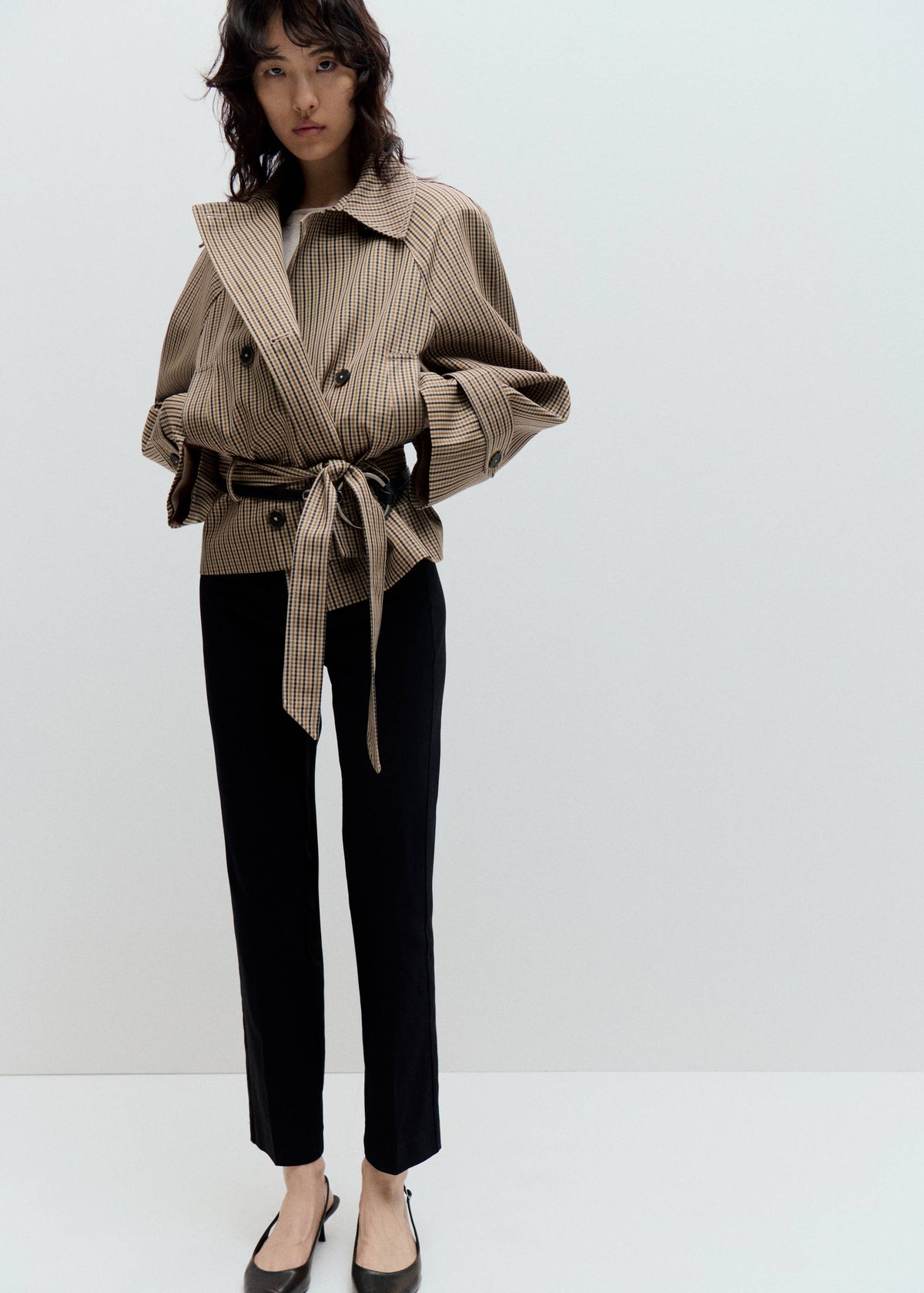 Averil Checked Trench