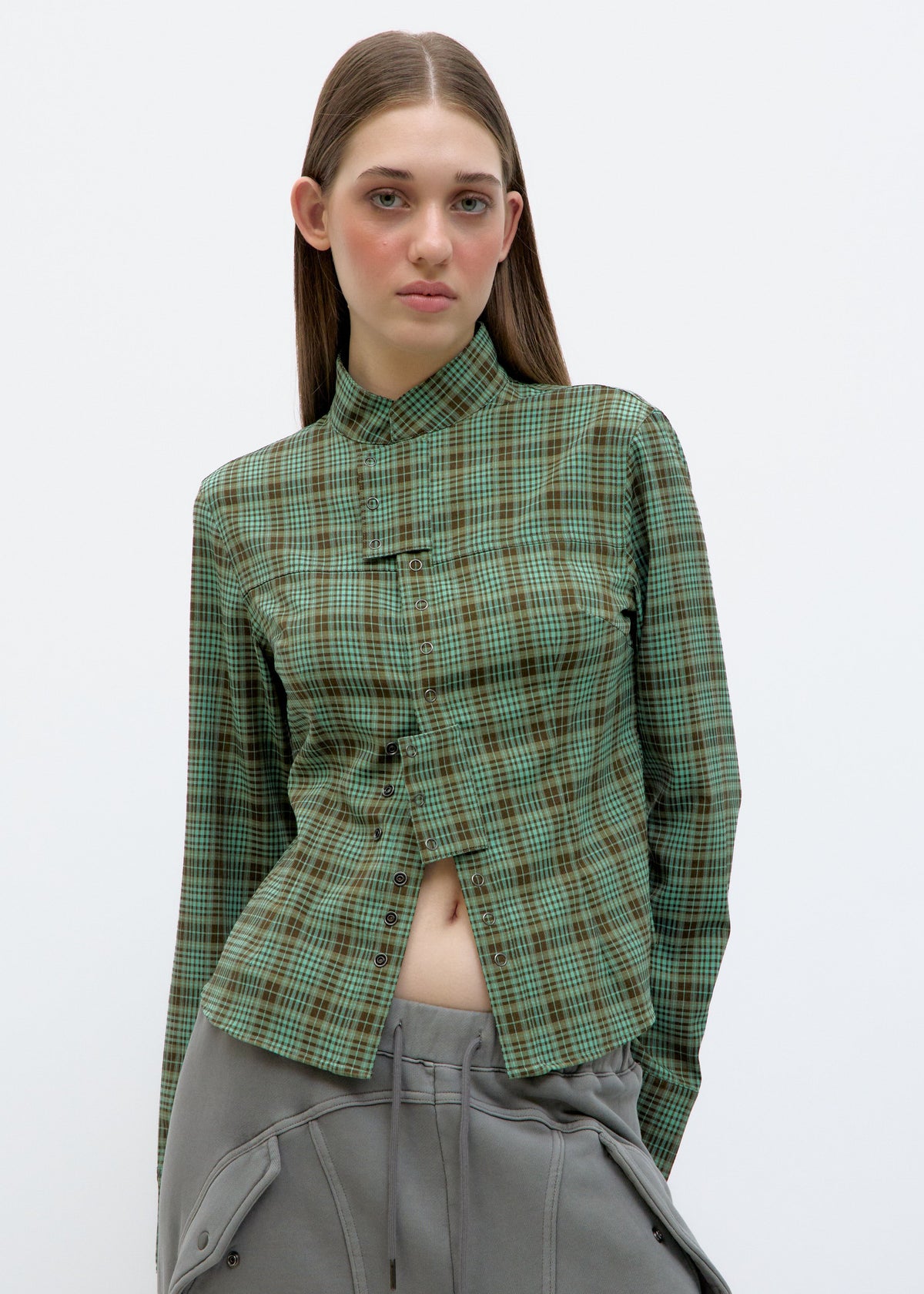Solrun Plaid Blouse