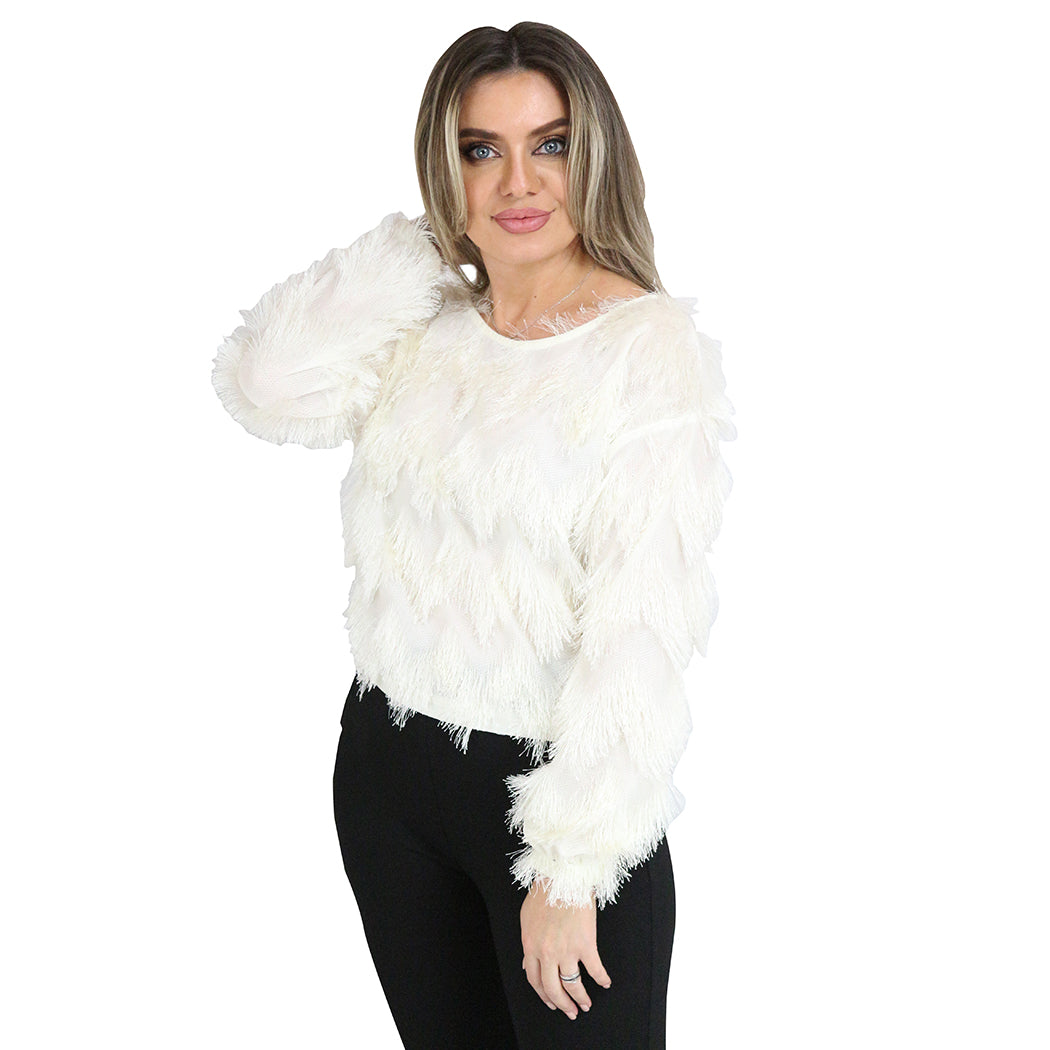 Solenne Fringe Top