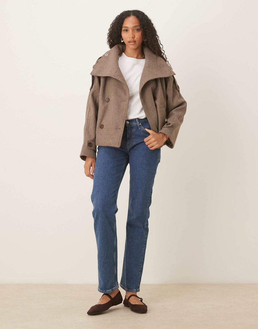 Fenella Funnel-Neck Coat