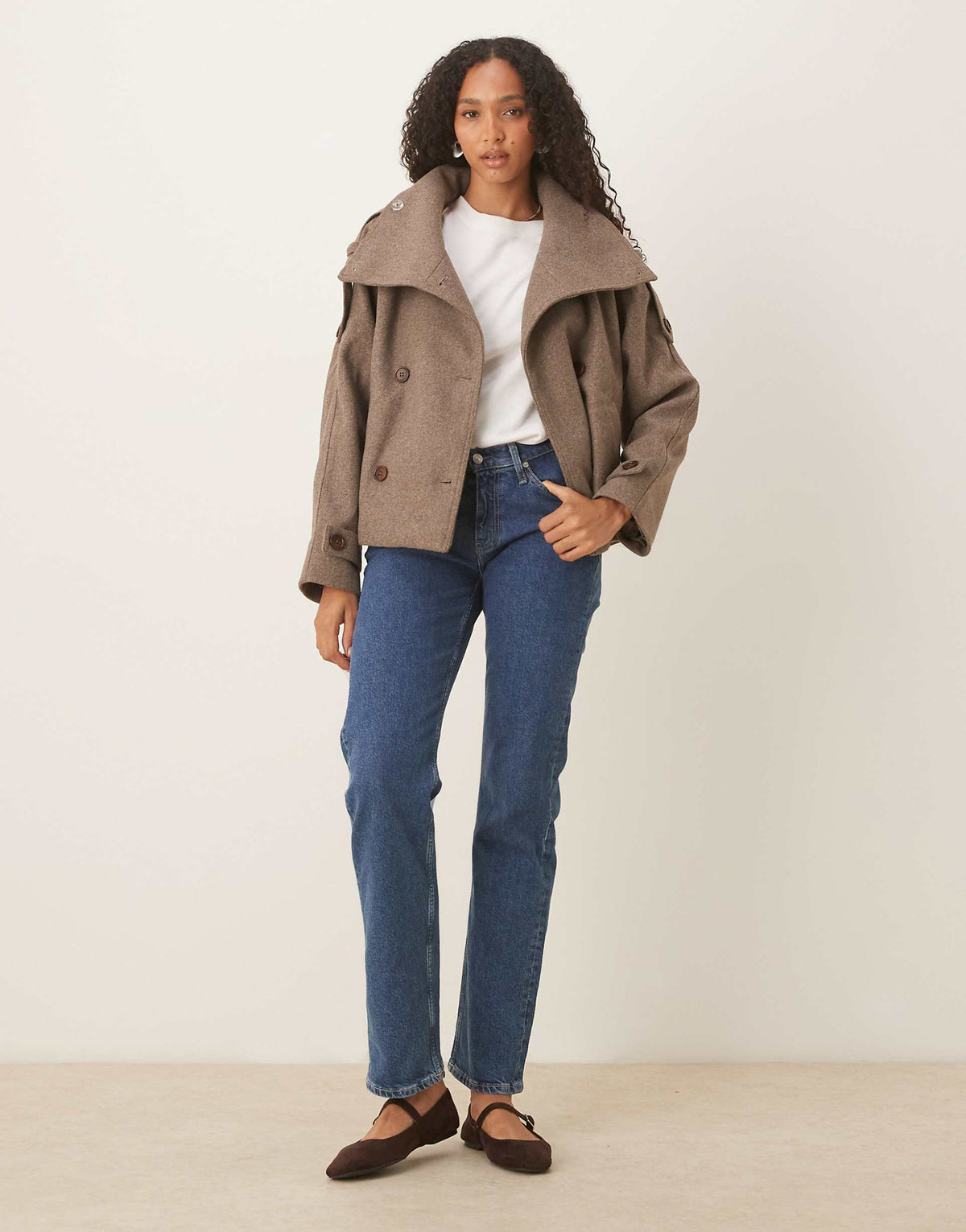 Fenella Funnel-Neck Coat
