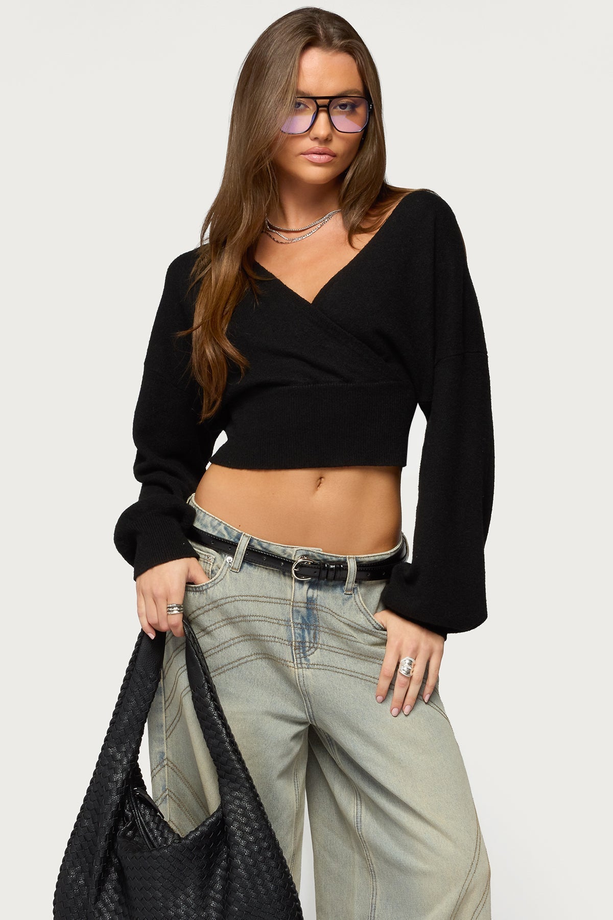 Briar Wrap Sweater - Black