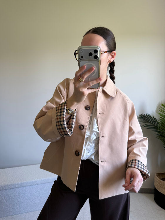 Odalise Checkered Trench Coat