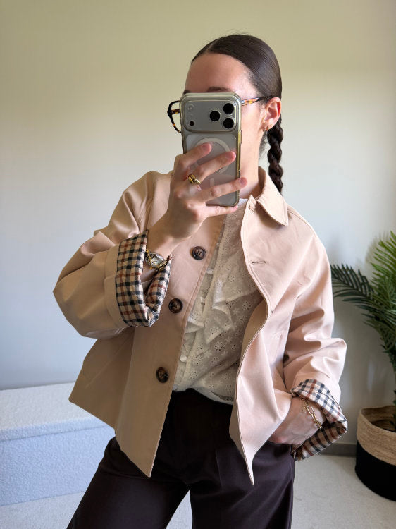 Odalise Checkered Trench Coat