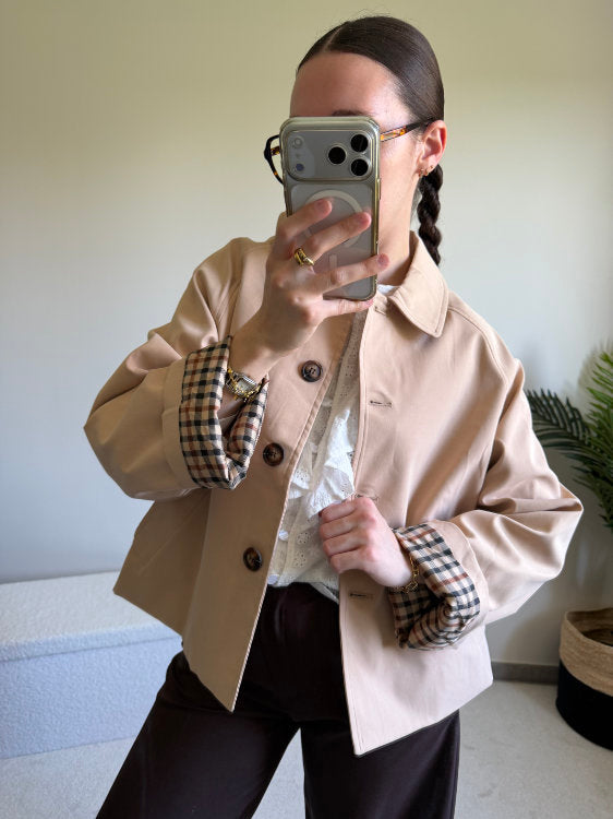Odalise Checkered Trench Coat
