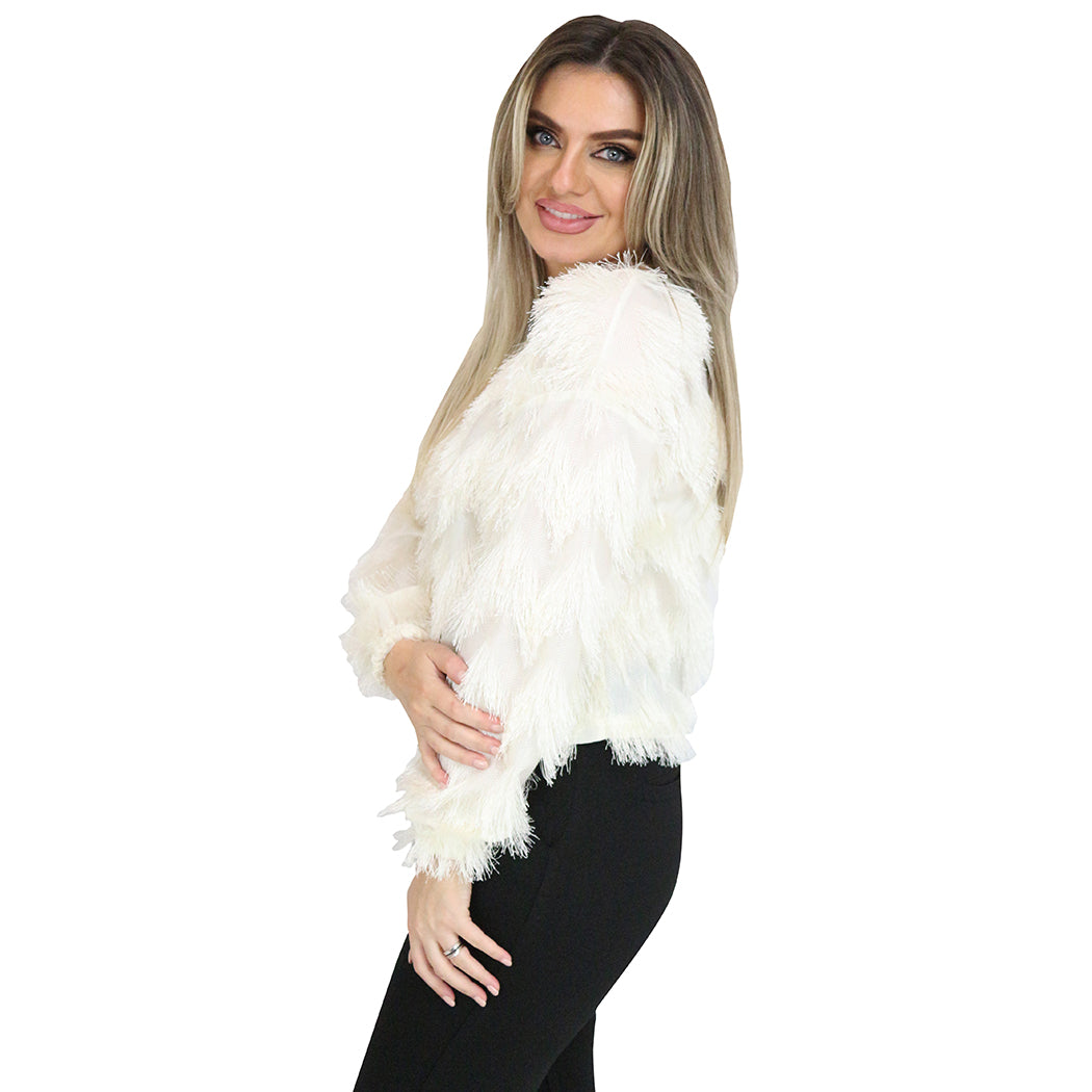 Solenne Fringe Top