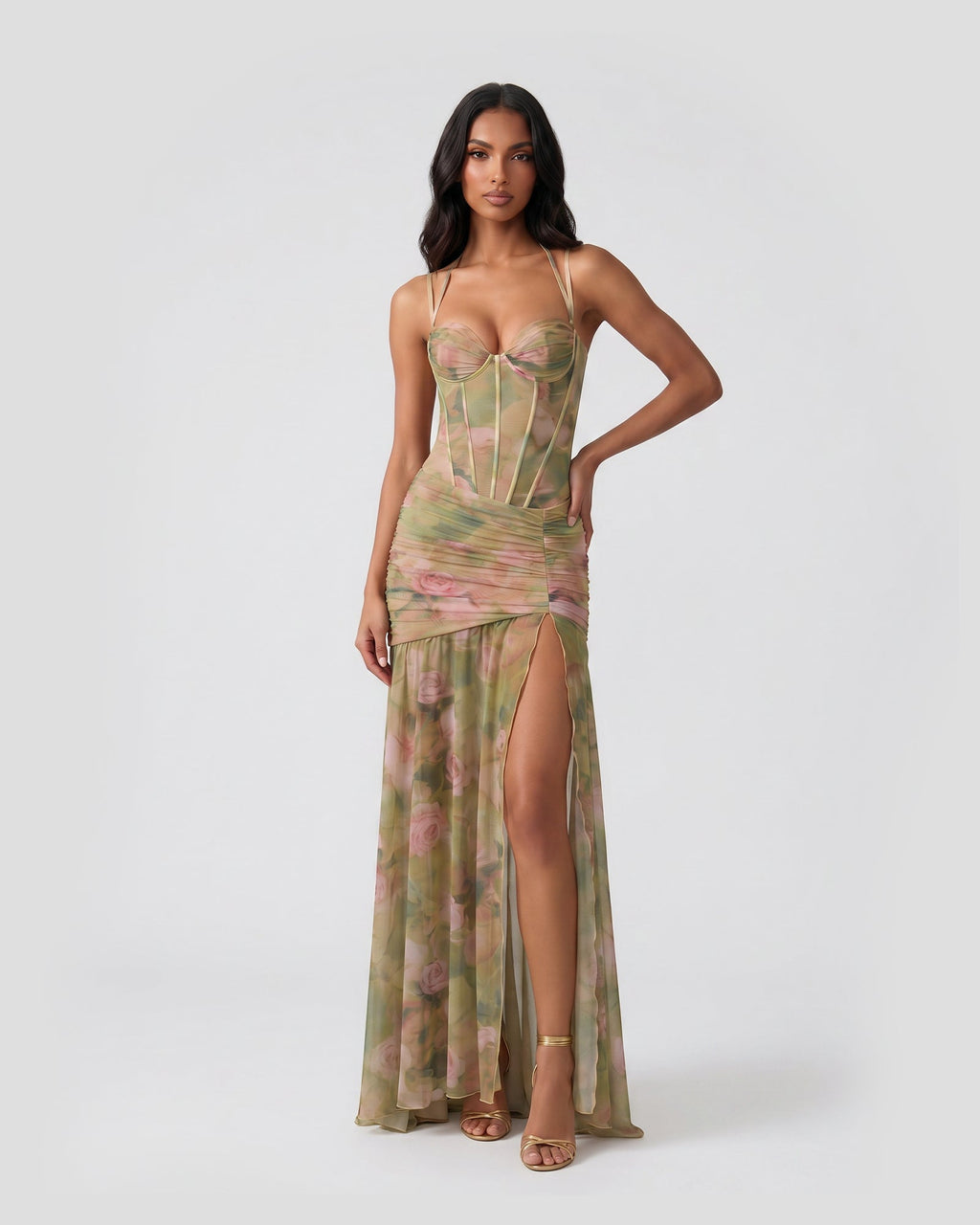 Petalline Corset Maxi Dress