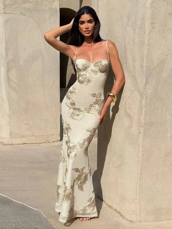Flora Maxi Dress Beige